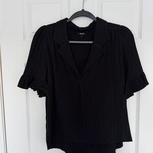 ME+EM Black Set - Ruffled Sleeve Blouse & Matching Pants
